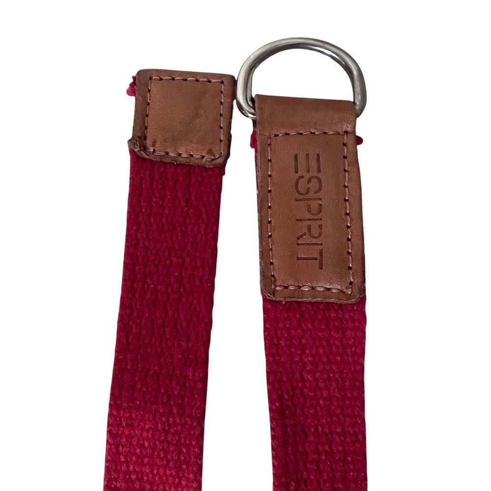 ESPRIT Vintage Pink Canvas Web‎ Belt D Ring Buckle, 34 inches